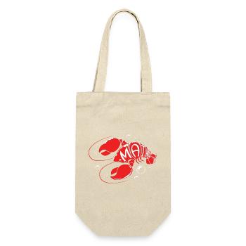 Hummer Meeresfrüchte Maine Lobster Languste - Geschenkbeutel für Flaschen - Natur - Vorne