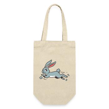 Running Bunny Rabbit Long-Eared Comic Funny - Gift Bag for Bottles - nature - Front