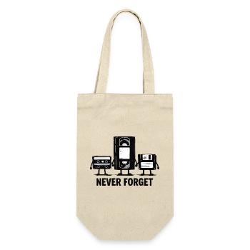 Never Forget Retro Tech - Geschenkbeutel für Flaschen - Natur - Vorne