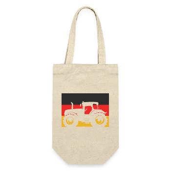 Tractor with German flag – Farmer Stolz - Gift Bag for Bottles - nature - Front
