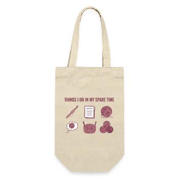 Things I Do In My Spare Time Funny Crochet Lover - Gift Bag for Bottles - nature - Front