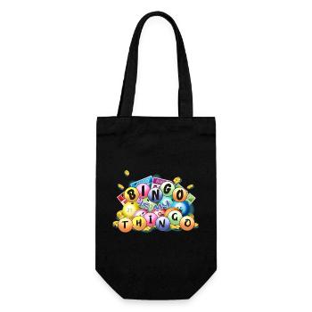 Bingo Is My Thingo Lucky Game Night Player Design - Gift Bag for Bottles - black - Front