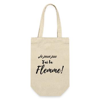 Je peux pas j'ai l'a flemme - Sac à bouteille - nature - Devant
