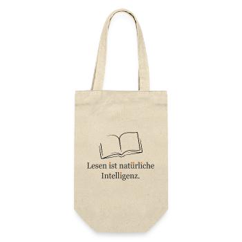 Lesen ist natürliche Intelligenz - Geschenkbeutel für Flaschen - Natur - Vorne