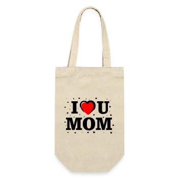 Chemise I Love You Mom – Cadeau en cœur - Sac à bouteille - nature - Devant