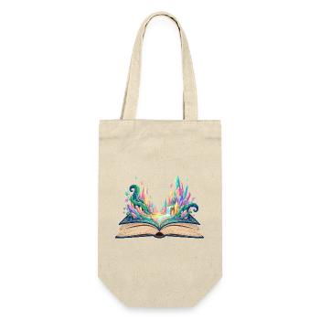 Dream World Awakens from Book Pages Fantasy Book - Gift Bag for Bottles - nature - Front