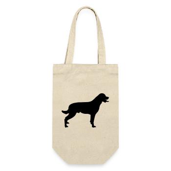 Hund - Geschenkbeutel für Flaschen - Natur - Vorne