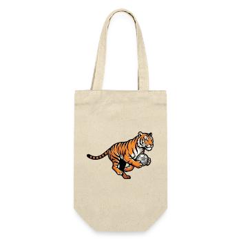 Un tigre fort avec un ballon de football pour les fans de football - Sac à bouteille - nature - Devant