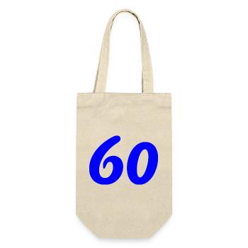 60. 60 ANS. 60e ANNIVERSAIRE. ANNIVERSAIRE 60 ANS. - Sac à bouteille - nature - Devant