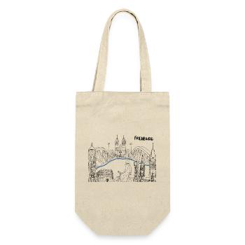 Freiburg Skyline  - Geschenkbeutel für Flaschen - Natur - Vorne
