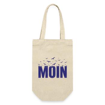 MOIN Nordsee Möwen Küste Shirt - Geschenkbeutel für Flaschen - Natur - Vorne