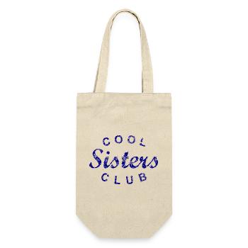 Cool Sisters Club Schwester Geschenk - Geschenkbeutel für Flaschen - Natur - Vorne