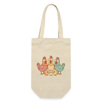 Chicken family - Gift Bag for Bottles - nature - Front
