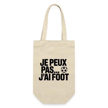 Je peux pas j’ai foot” – Football Fan Humor TShirt - Sac à bouteille - nature - Devant