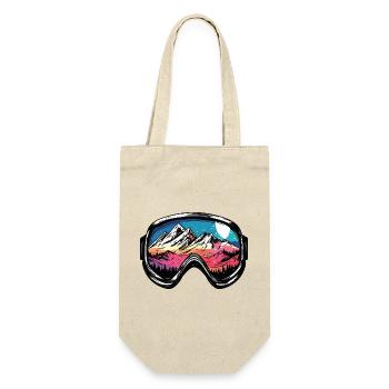 Skibrille Berge Ski - Geschenkbeutel für Flaschen - Natur - Vorne