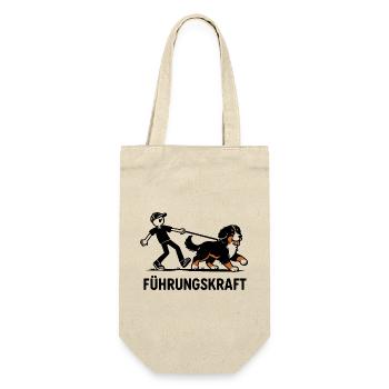 Berner Sennenhund Führungskraft Hundehalter Humor - Geschenkbeutel für Flaschen - Natur - Vorne