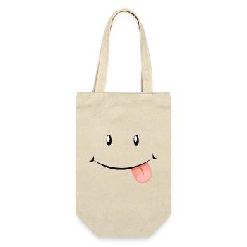 Un visage rieur avec la langue tendue. - Sac à bouteille - nature - Devant
