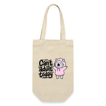  Can't adult today - Katze im Hoodie - Geschenkbeutel für Flaschen - Natur - Vorne