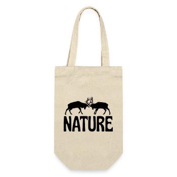 T-Shirt Fighting Deer Nature Wilderness Forest - Gift Bag for Bottles - nature - Front