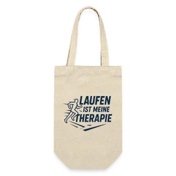 Laufen ist Therapie - Geschenkbeutel für Flaschen - Natur - Vorne