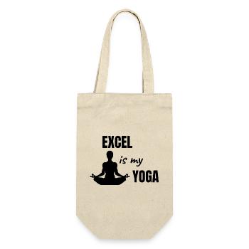 Excel Is My Yoga - Lustiges Büro Geschenk - Geschenkbeutel für Flaschen - Natur - Vorne
