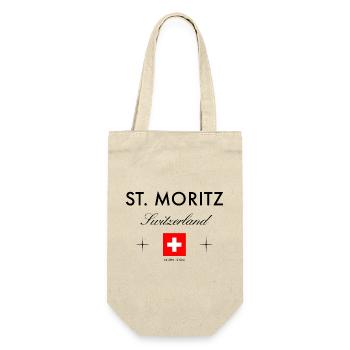 St. Moritz Schweiz Koordinaten Reise Souvenir - Geschenkbeutel für Flaschen - Natur - Vorne