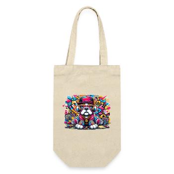 Hip Hop Bulldog Puppy Graffiti Street Style Merch - Sac à bouteille - nature - Devant