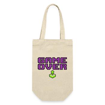 Game Over Pixel Logo - Geschenkbeutel für Flaschen - Natur - Vorne