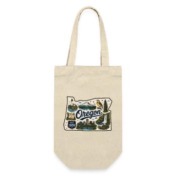 Oregon Beaver State Vintage Reiseaufkleber - Geschenkbeutel für Flaschen - Natur - Vorne