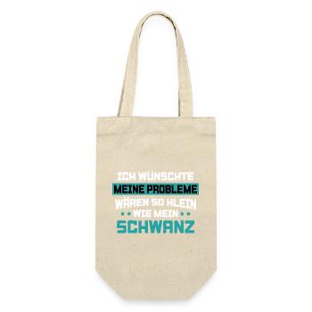Meine Probleme So Klein Wie Mein Schwanz  - Geschenkbeutel für Flaschen - Natur - Vorne