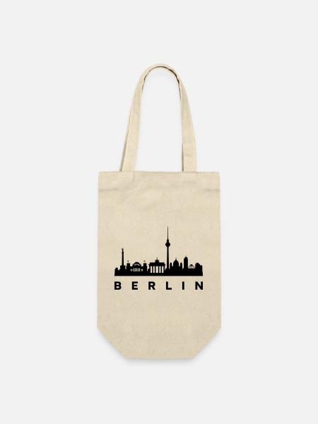 Berlin Skyline - Geschenkbeutel für Flaschen - Natur