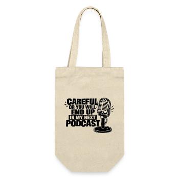 Podcaster & Content Creator – Podcast-Moderator & Radio - Geschenkbeutel für Flaschen - Natur - Vorne