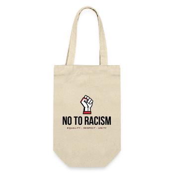 Nein zu Rassismus! *Gehetzte Faust* - Geschenkbeutel für Flaschen - Natur - Vorne
