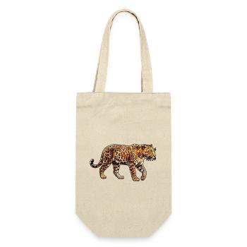 Poly Stil Leopard - Geschenkbeutel für Flaschen - Natur - Vorne