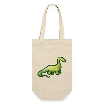 Salbeigrüner Aquarell-Dino - Geschenkbeutel für Flaschen - Natur - Vorne