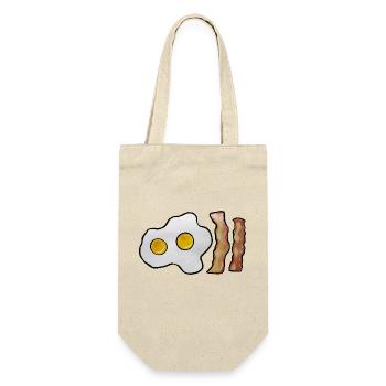 Sunny Side Egg & Bacon Strips - Geschenkbeutel für Flaschen - Natur - Vorne