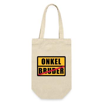 Bruder - Onkel - Geschenkbeutel für Flaschen - Natur - Vorne