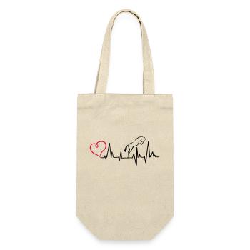 Heartbeat Herzschlag Springpferd - Geschenkbeutel für Flaschen - Natur - Vorne