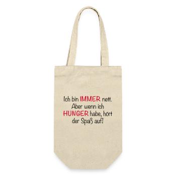 Immer Hunger - Geschenkbeutel für Flaschen - Natur - Vorne