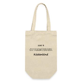 100 % Cuxhavener Küstenkind - Geschenkbeutel für Flaschen - Natur - Vorne