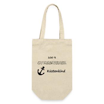 100 % Cuxhavener Küstenkind - Geschenkbeutel für Flaschen - Natur - Vorne