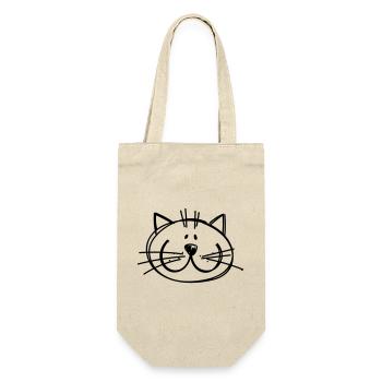 Katzen Zeichnung - Geschenkbeutel für Flaschen - Natur - Vorne