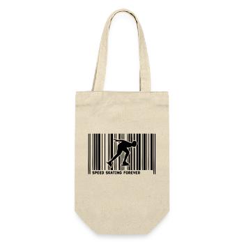 Barcode Eisschnelllauf skateur1 - Geschenkbeutel für Flaschen - Natur - Vorne