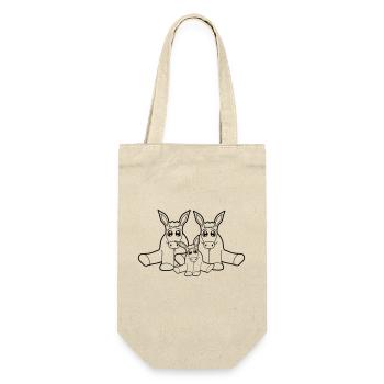 familie paar nachwuchs junges mama papa klein baby - Geschenkbeutel für Flaschen - Natur - Vorne