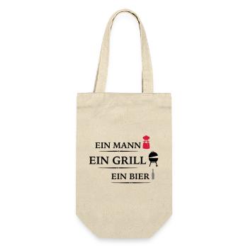 Grill - Geschenkbeutel für Flaschen - Natur - Vorne