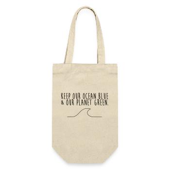 Keep our ocean blue & our planet green - Geschenkbeutel für Flaschen - Natur - Vorne