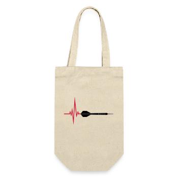 puls herzschlag frequenz logo text spielen darts v - Geschenkbeutel für Flaschen - Natur - Vorne