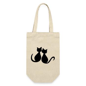 Cats love valentines cuddly cats meow - Gift Bag for Bottles - nature - Front