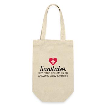 Sanitäter - Geschenkbeutel für Flaschen - Natur - Vorne