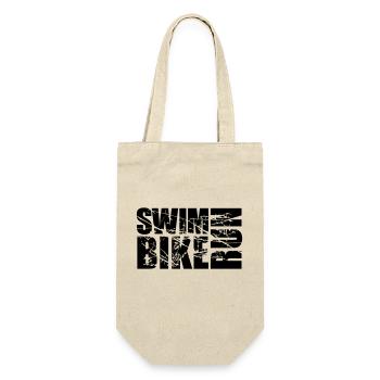 scratch tears stamp swim bike run text logo tria - Gift Bag for Bottles - nature - Front